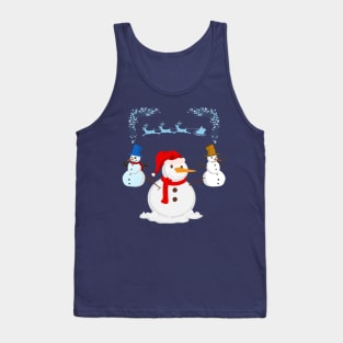 Three Christmas snowman Tank Top